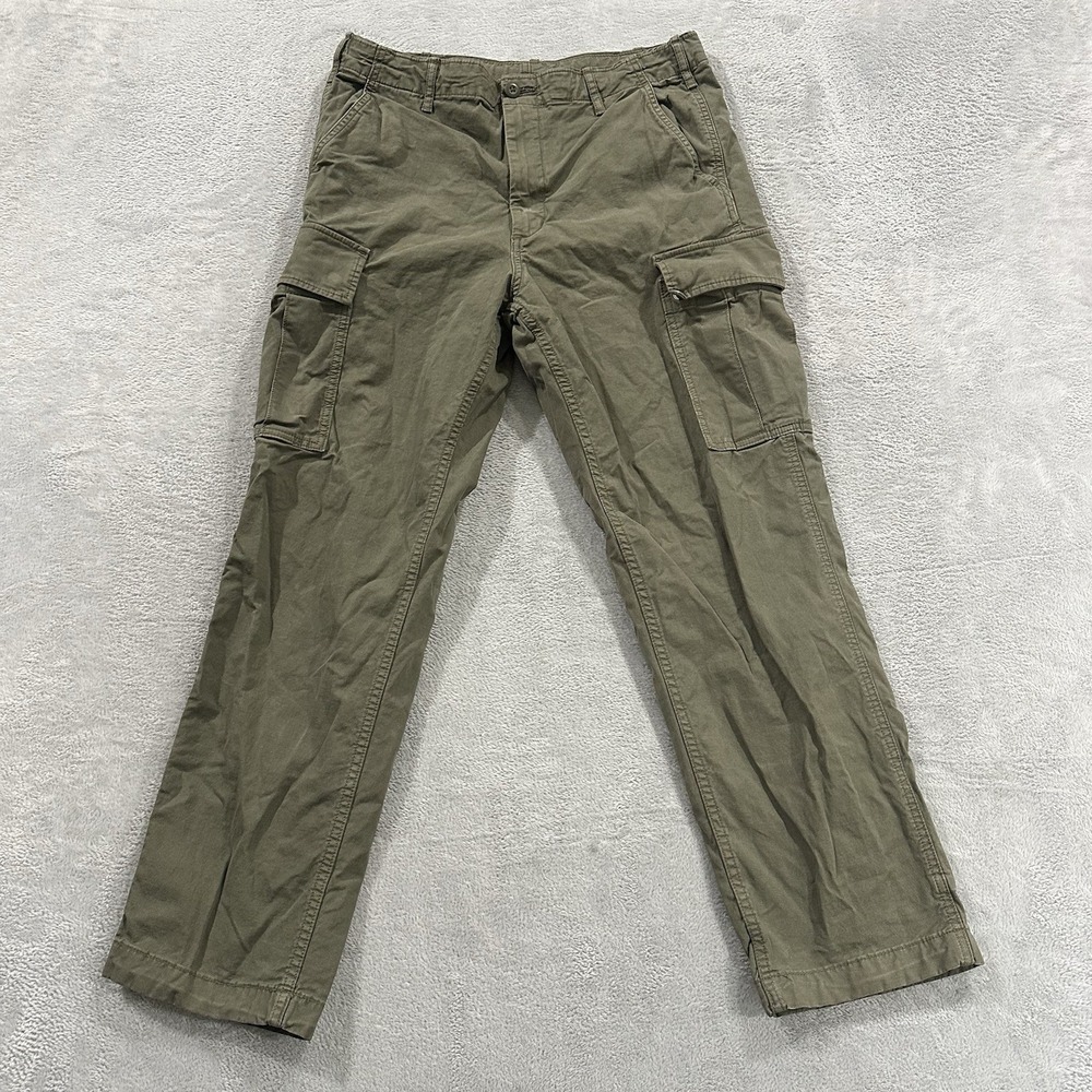 Uniqlo Cargo Straight Pants Men M 30 to 33W Green Baggy Y2K Casual